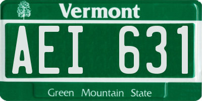 VT license plate AEI631
