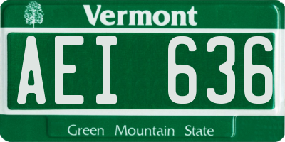 VT license plate AEI636