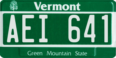 VT license plate AEI641