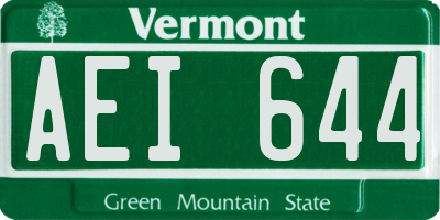 VT license plate AEI644