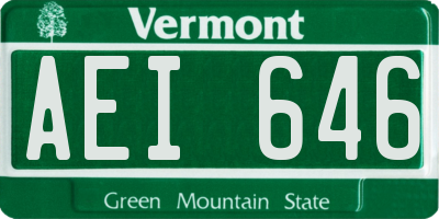 VT license plate AEI646
