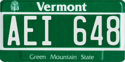 VT license plate AEI648