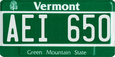 VT license plate AEI650