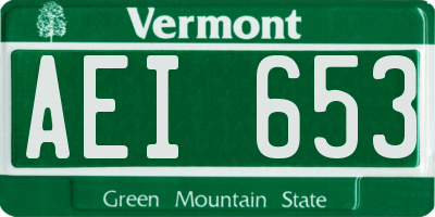 VT license plate AEI653