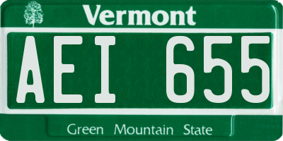 VT license plate AEI655