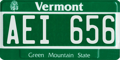 VT license plate AEI656