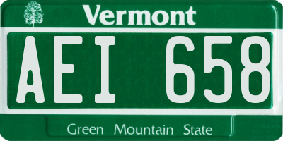 VT license plate AEI658
