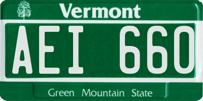 VT license plate AEI660