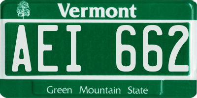 VT license plate AEI662