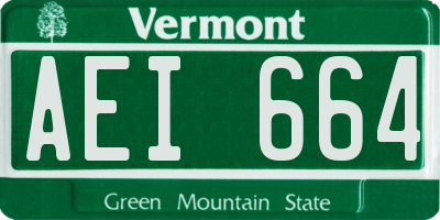 VT license plate AEI664