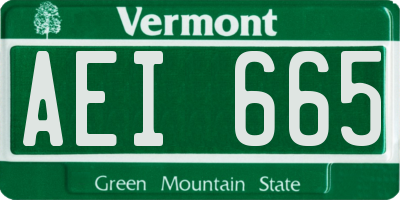VT license plate AEI665