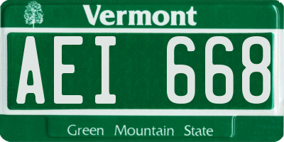 VT license plate AEI668
