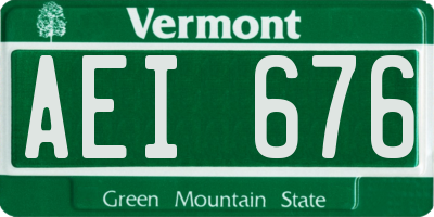 VT license plate AEI676