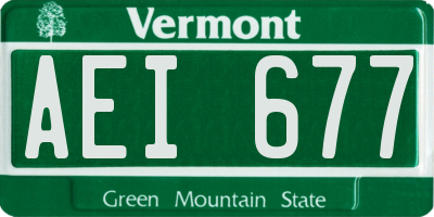VT license plate AEI677