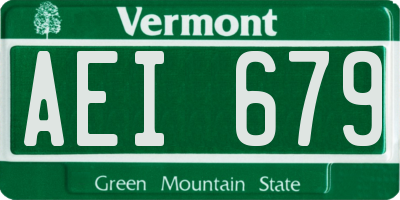 VT license plate AEI679