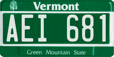 VT license plate AEI681