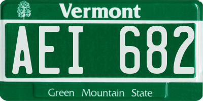 VT license plate AEI682