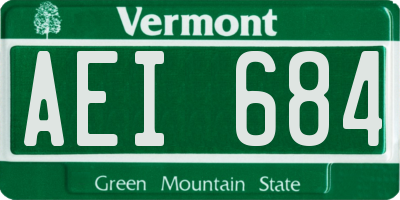 VT license plate AEI684