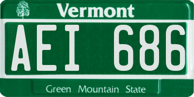 VT license plate AEI686