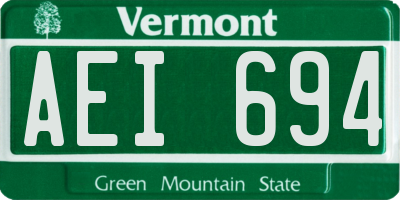 VT license plate AEI694