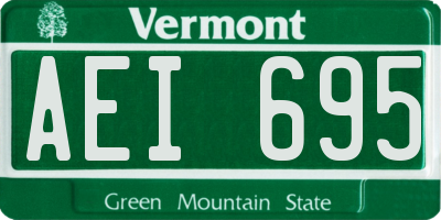 VT license plate AEI695