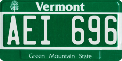 VT license plate AEI696