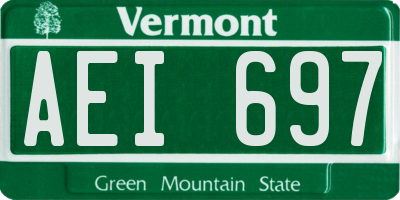 VT license plate AEI697