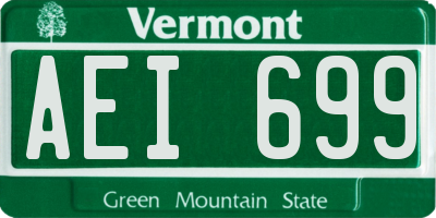 VT license plate AEI699