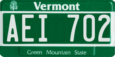 VT license plate AEI702