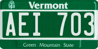 VT license plate AEI703