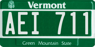 VT license plate AEI711