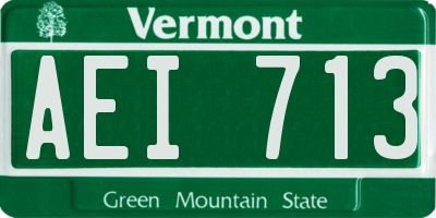 VT license plate AEI713