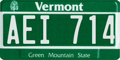 VT license plate AEI714