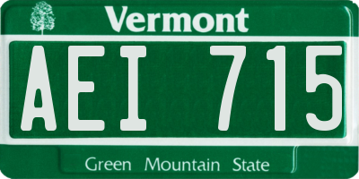 VT license plate AEI715