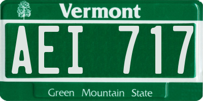 VT license plate AEI717