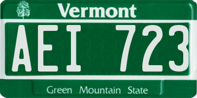 VT license plate AEI723