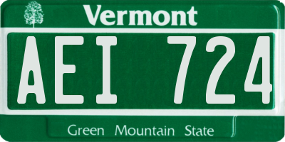 VT license plate AEI724
