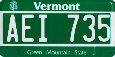 VT license plate AEI735