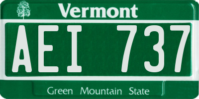 VT license plate AEI737