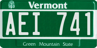VT license plate AEI741