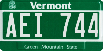 VT license plate AEI744
