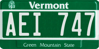 VT license plate AEI747