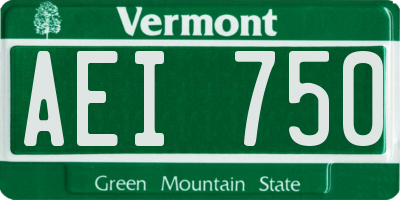 VT license plate AEI750