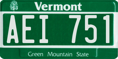 VT license plate AEI751
