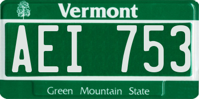 VT license plate AEI753