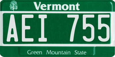 VT license plate AEI755