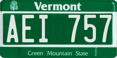 VT license plate AEI757