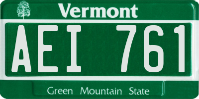 VT license plate AEI761