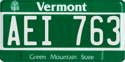 VT license plate AEI763