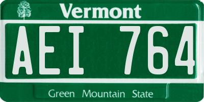 VT license plate AEI764